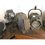 THREE VINTAGE STAGE LIGHTS