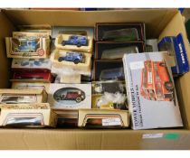 BOX CONTAINING MIXED DAYS GONE BY BOXED VEHICLES ETC