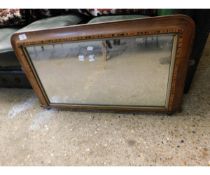 WALNUT AND TONBRIDGE WARE OVERMANTEL MIRROR