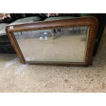 WALNUT AND TONBRIDGE WARE OVERMANTEL MIRROR