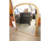 DECORATIVE GILT FRAMED ARCHED TOP OVERMANTEL MIRROR