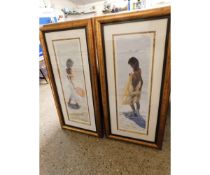 TWO GILT FRAMED PRINTS OF LADIES