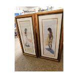 TWO GILT FRAMED PRINTS OF LADIES