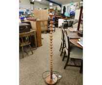 PINE FRAMED BOBBIN TURNED COLUMN STANDARD LAMP