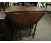 SMALL PROPORTIONED OAK FRAMED DROP LEAF GATE LEG TABLE