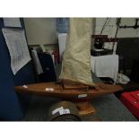 TEAK FRAMED POND YACHT AND STAND