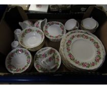 MIXED LOT CONTAINING COLCLOUGH ROSE DECORATED TEA/DINNER WARES