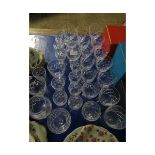 COLLECTION OF CUT GLASS LIQUEUR GLASSES, PROBABLY ROYAL BRIERLEY, 9CM HIGH (QTY)