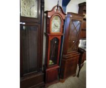 TEAK FRAMED C WOODS & SONS LONG CASE CLOCK