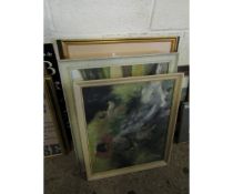 GROUP OF MIXED PICTURES, PRINTS, WATERCOLOURS ETC