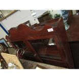 MAHOGANY FRAMED TWO GLAZED DOOR BOOKCASE WITH BRASS KNOB HANDLE