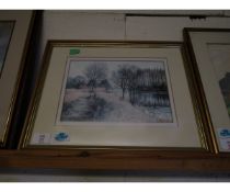 AFTER GODFREY ARNISON, PAIR OF COLOURED PRINTS, SHERINGHAM AND RIVER SCENE, 17 X 26CM (2)