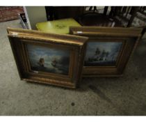 PAIR OF HEAVY GILT FRAMED SHIPPING PRINTS