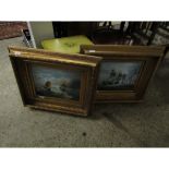 PAIR OF HEAVY GILT FRAMED SHIPPING PRINTS