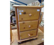 THREE DRAWER BEDSIDE CHEST