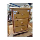 THREE DRAWER BEDSIDE CHEST