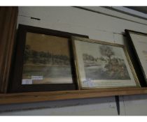PRINT OF THORPE NEAR NORWICH AND A FURTHER PRINT OF FLY FISHING FOR TROUT (2)