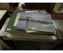 GROUP OF MIXED UNFRAMED PRINTS ETC