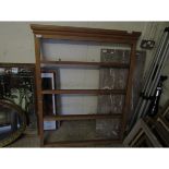 PINE FRAMED WALL MOUNTED PLATE RACK