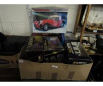 BOX CONTAINING BOXED VEHICLES TO INCLUDE BY REVELL, JADI ETC (QTY)