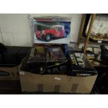 BOX CONTAINING BOXED VEHICLES TO INCLUDE BY REVELL, JADI ETC (QTY)