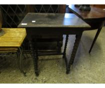 EARLY 20TH CENTURY OAK FRAMED SINGLE DRAWER SIDE TABLE WITH BOBBIN TURNED LEGS