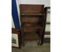 PINE FRAMED WATERFALL FRONTED BOOKCASE WITH SINGLE DRAWER