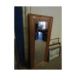 THREE RECTANGULAR PINE FRAMED MIRRORS