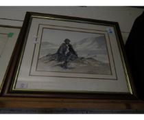 WATERCOLOUR OF A MOUNTAIN BY DAVID P COLBOURNE