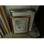 GROUP OF MIXED PRINTS, WATERCOLOURS OF FLORAL STUDIES ETC
