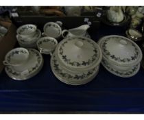 QUANTITY OF ROYAL DOULTON BURGUNDY DINNER/TEA WARES