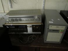 TRIO AMPLIFIER MODEL KA-50 TOGETHER WITH A JVC STEREO RECEIVER MODEL JR-S200L AND A FURTHER TOWER (