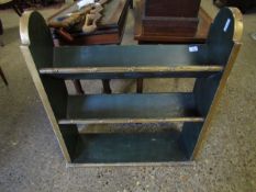 GREEN AND GILDED BOOKSHELF WITH PANELLED SIDES