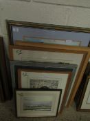 MIXED LOT OF WATERCOLOURS, PASTELS, LANDSCAPE SCENES, A FURTHER STILL LIFE OIL ON BOARD ETC