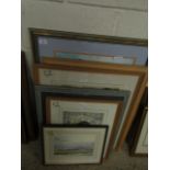 MIXED LOT OF WATERCOLOURS, PASTELS, LANDSCAPE SCENES, A FURTHER STILL LIFE OIL ON BOARD ETC