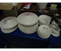 QUANTITY OF ROYAL DOULTON PILLAR ROSE DINNER WARES