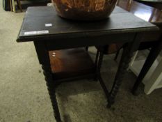 EARLY 20TH CENTURY OAK FRAMED SINGLE DRAWER SIDE TABLE WITH BOBBIN TURNED LEGS