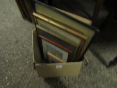 BOX OF MIXED PRINTS, WATERCOLOUR ETC