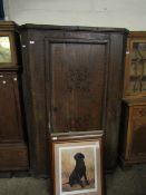 SCANDINAVIAN PINE SINGLE DOOR WARDROBE WITH PAINTED DETAIL DATED 1811