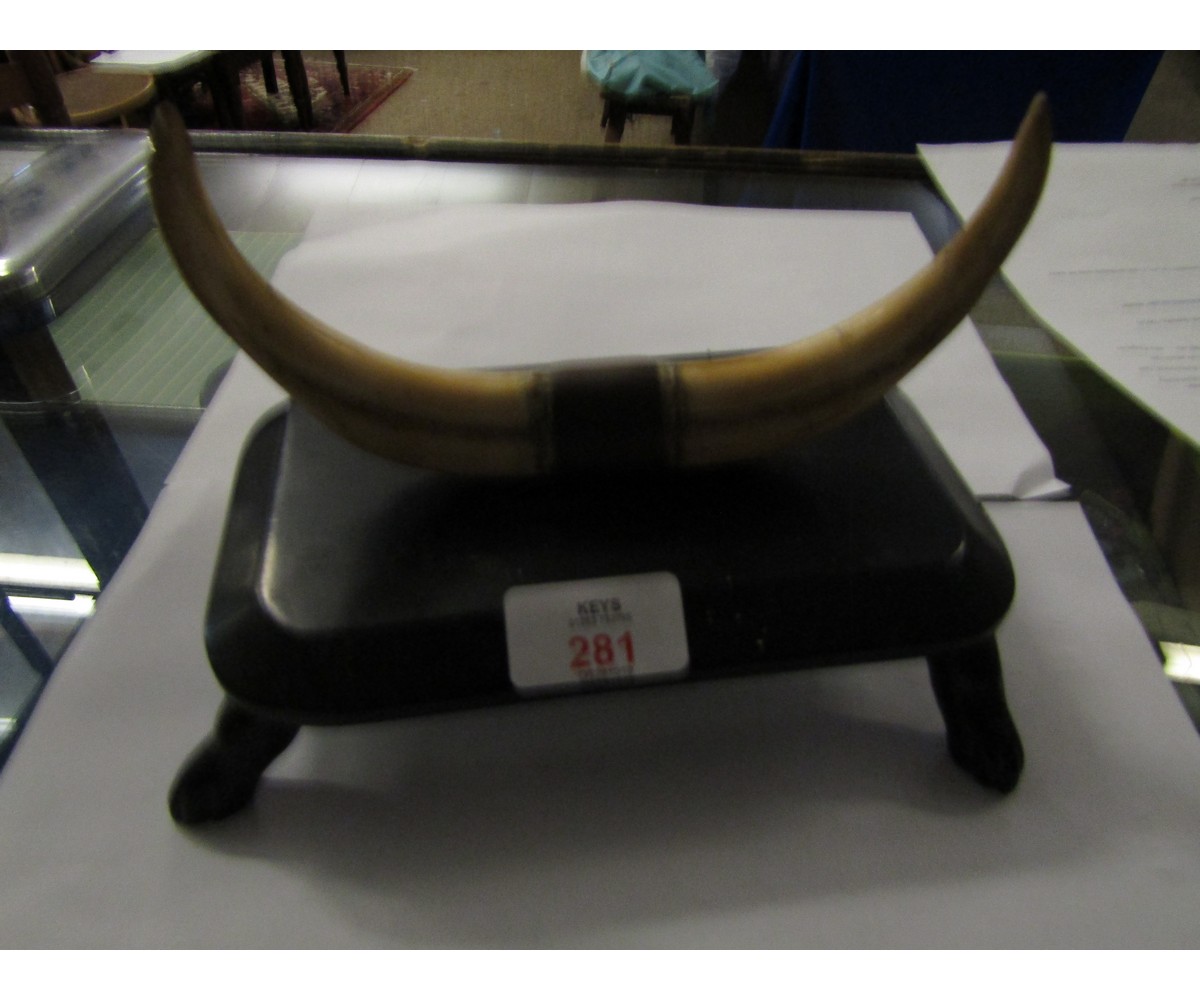 EBONISED HORN STAND