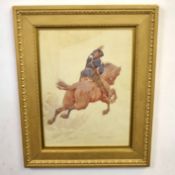Sheldon-Williams, signed and dated 1902, watercolour, Soldier on horseback, 44 x 32cm