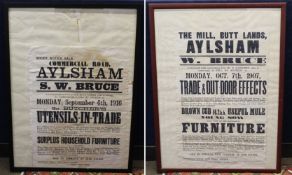 Two vintage auction advertising posters, relating to various properties in and around Aylsham