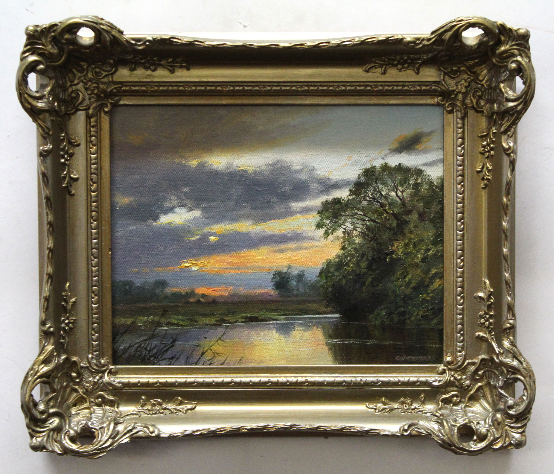 R Herbert, signed two oils, Landscapes, both approx 18 x 23cm (2)