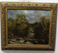 Hugh Peter Powell, signed and dated 1867, oil on board, River landscape, 29 x 34cm