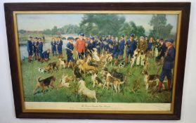 Terence Cuneo, signed in pencil to margin, coloured print, "The Eastern Counties Otter Hounds", 45 x