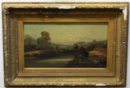 Indistinctly signed pair of oils on canvas, Lakeland scenes, 24 x 44cm (2)