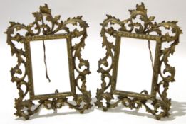 Pair of gilt brass rococo style picture frames