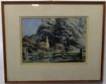 AR Noel Frank Bevan Dennes (1908-1988), Norfolk landscape, gouache, signed lower left, 24 x 35cm