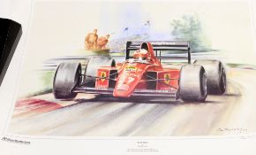 Alan Fearnley, signed in pencil to margin, limited edition (67/500) coloured print, "Mansell", 30