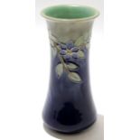 Mid-20th century Royal Doulton vase decorated in blue and green with tube lined floral decoration in